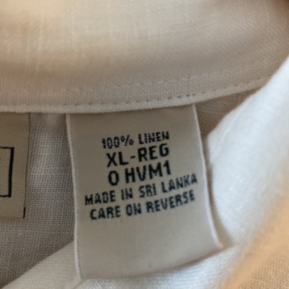 100 percent linen, off- white, short sleeve , relaxed fit - Picture 3 of 4